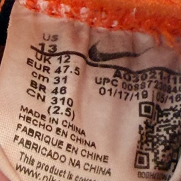 Nike Vapor Untouchable Pro 3 Football Cleats White Orange Hyper AO3021-118 13 - Picture 13 of 13